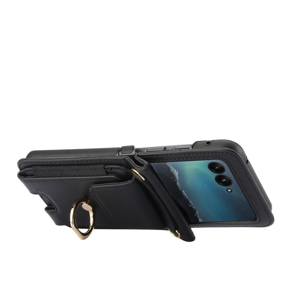 Samsung Z Flip7/6/5 Crossbody Protective Case with Card Slot & Folding Ring Stand