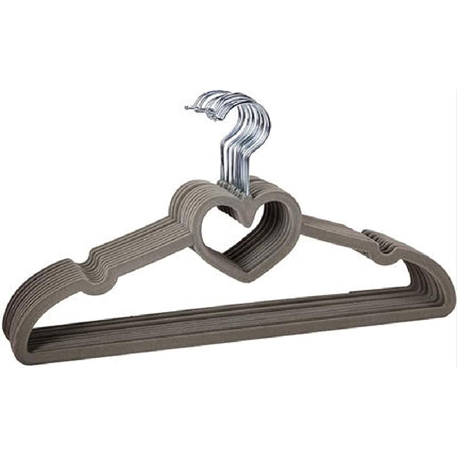 JYCCH Velvet Hangers (50-Pack) -Non-Slip- Ultra Thin Space Saving-Strong Hook Heart Shaped-Flocking Clothes Hangers for Abaya, Coats, Pants,Wine red