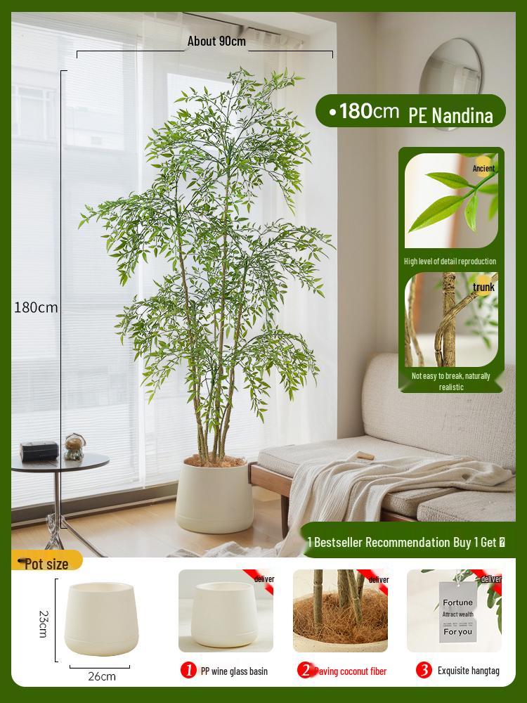 Nandina Bionics Artificial Tree: Elegant Indoor Decor, Large Potted Floor Plant