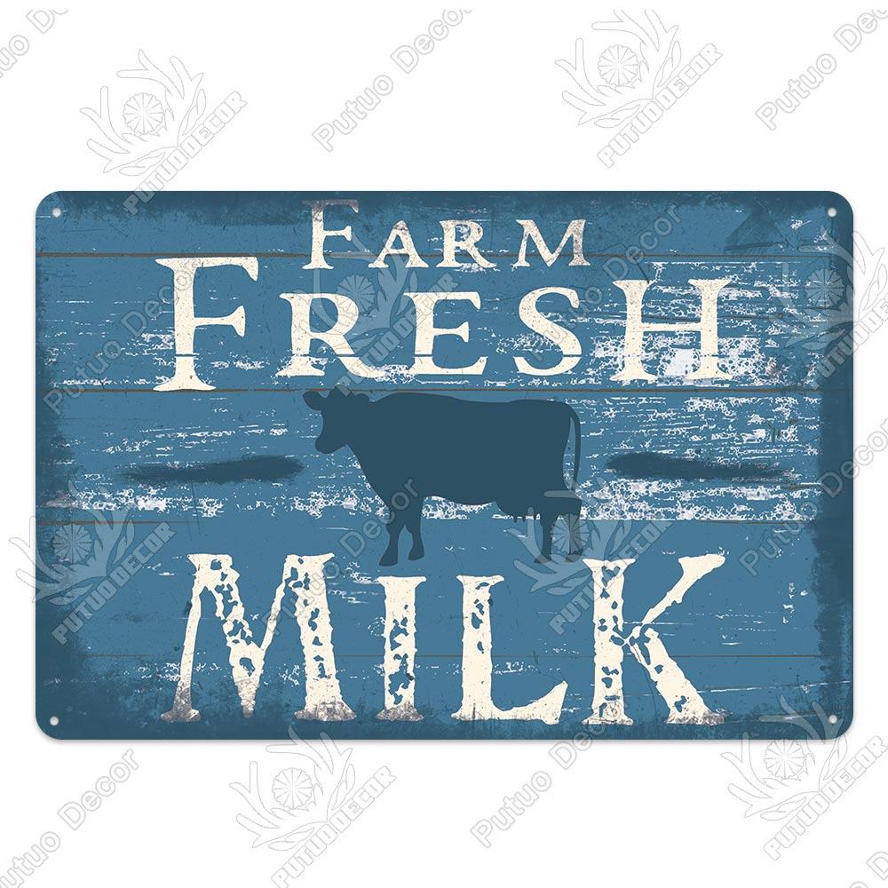 Decor Cow Vintage Tin Sign Retro Metal Sign Decorative Plaque Farm House Shop Garage Wall Decor Cow Posters