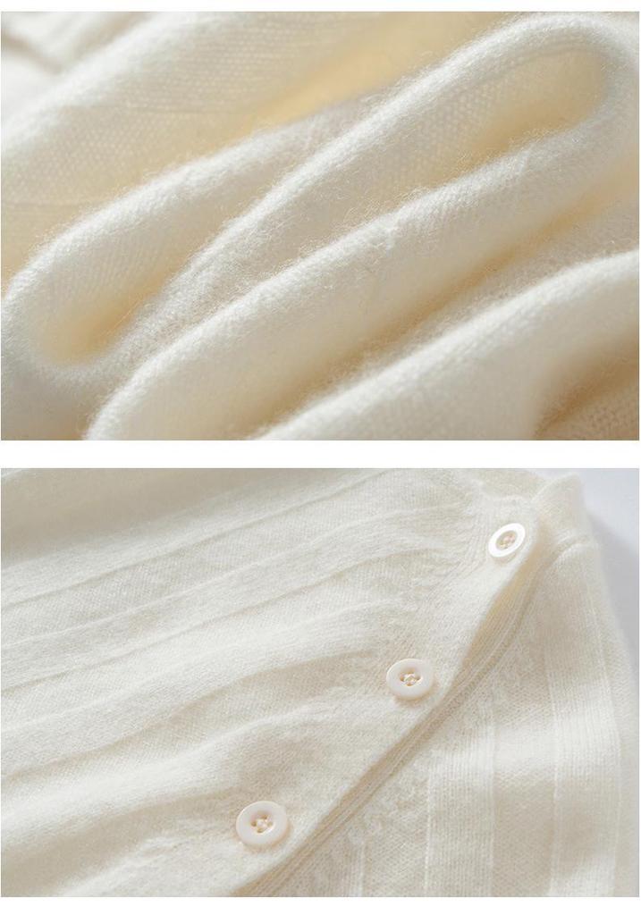 Women's Round Neck Cashmere Ribbed Slim-Fit Sweater, Long-Sleeve Winter Knit Top