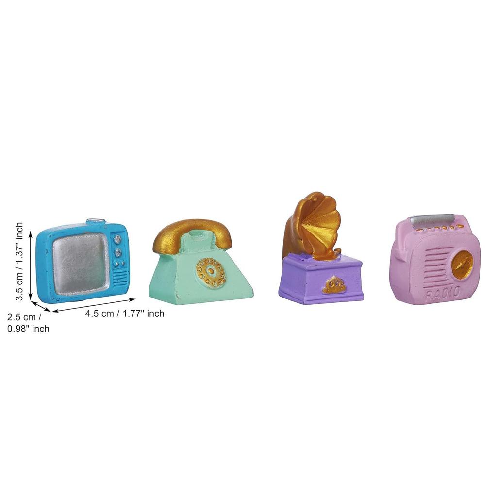 Telephone, Radio, TV, Gramophone Decorative Showpieces - Gifts for Kids (Polyresin,)
