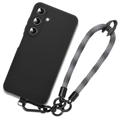 Shockproof Case - BOOLING - for Samsung Galaxy A05s - Black Silicone - Anti-Scratch - Gray Lanyard