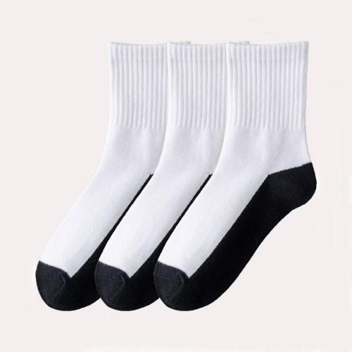 3 Paires/set Chaussettes pour Enfants Printemps Automne Enfants Garçons Coton Blanc Sport Étudiant Maison Adolescents Chaussettes Pour la Vie Quotidienne 4-16 Ans 12-16Y (XL) noir