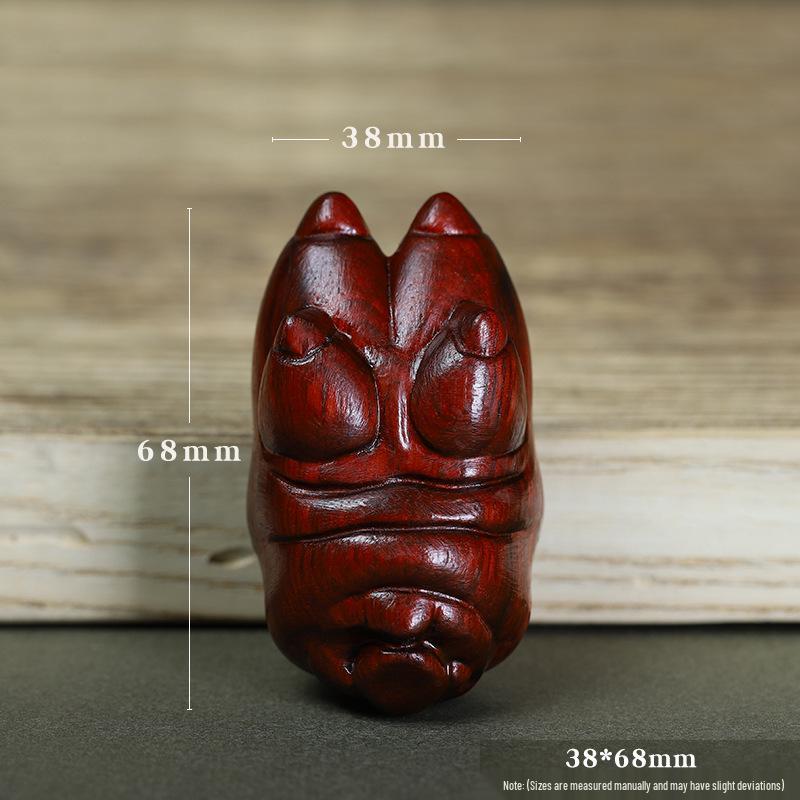 Rosewood Carved Pig Trotter Handheld Decoration for Study or Tea Table