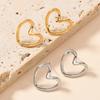 Stainless Steel Earrings Hollow Heart Earrings Fashionable High-end Feel 18k Gold Plated Titanium Steel Jewelry