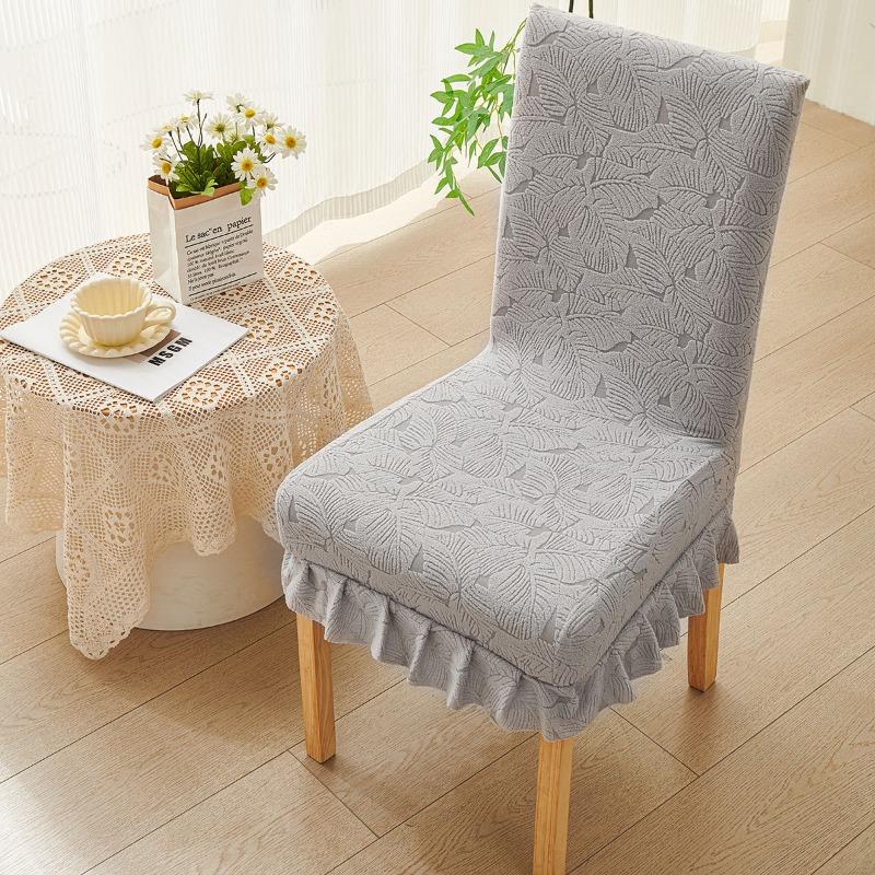 2025 Jacquard Stretch Skirted Chair Cover All-Season Universal Home Dining Chair Cover