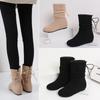 Fashion Vintage Warm Plush Women Ankle Boots Fashion Lace Up Short Booties Winter Comfort Internal Elevation Cotton Shoes