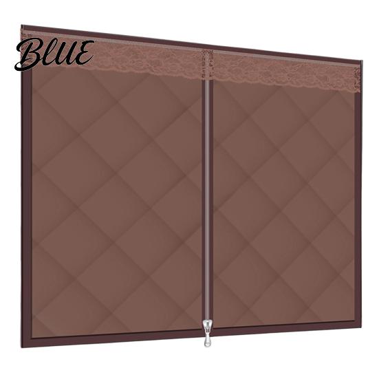 Reusable Window Insulation Winter Thermal Insulation Hook-and-Loop Cover with Zipper Quilted Energy Efficient Curtains Oxford Cloth for Cold