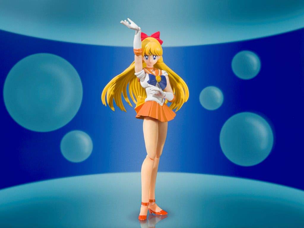 TAMASHII NATIONS Pretty Guardian Sailor Moon Sailor Venus Color 140mm ABS PVC Painted Movable Figure S.H.Figuarts -Animation Edition- Approx. &