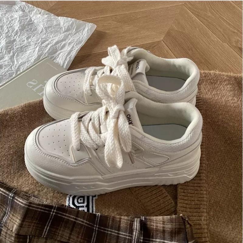 Fashion 2025 Fashionable Elegant New Spring Women's Shoes Platform Female Casual Sneaker Round Toe Shallow Mouth Solid Women Shoes
