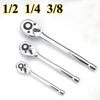 2pcs Ratchet Wrench, 1/4 Drive 24-Tooth Reversible Socket Ratchet With Quick Release, Chrome Alloy , Fully Polished