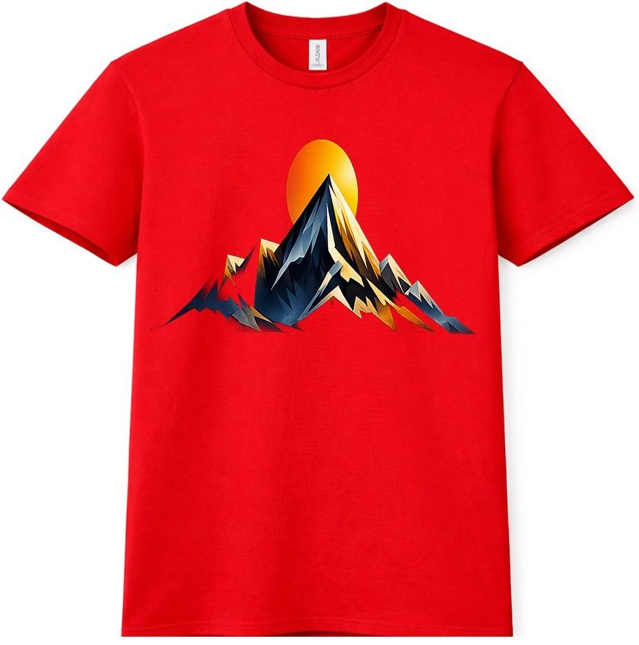 Mountain Sunset T Shirt Hiking Outdoor Nature Graphic Tee 4XL