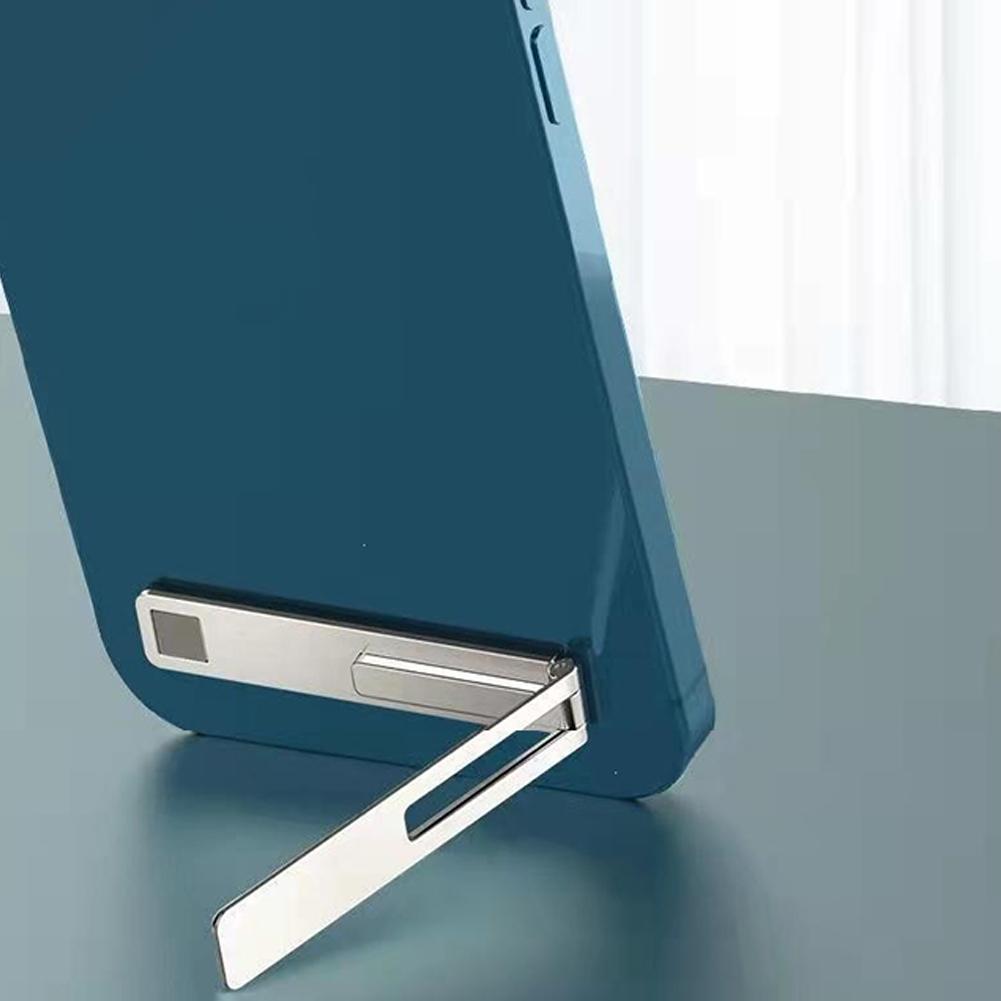 Ultra-Thin Metal Folding Phone Holder Alloy Invisible Back Stick Phone Desktop Holder Portable Mobile Support Phone Stand