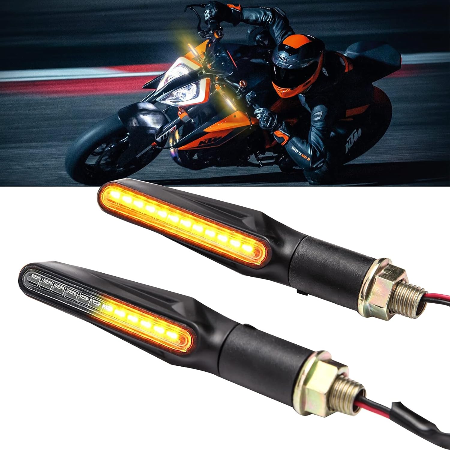 

4PCS Motorcycle Indicators Flowing Turn Signal Lights Motorbike Turning Indicators 12V 12 LEDs Bulbs for Motorcycle Motorbike Scooter Quad Cruiser 2pcs