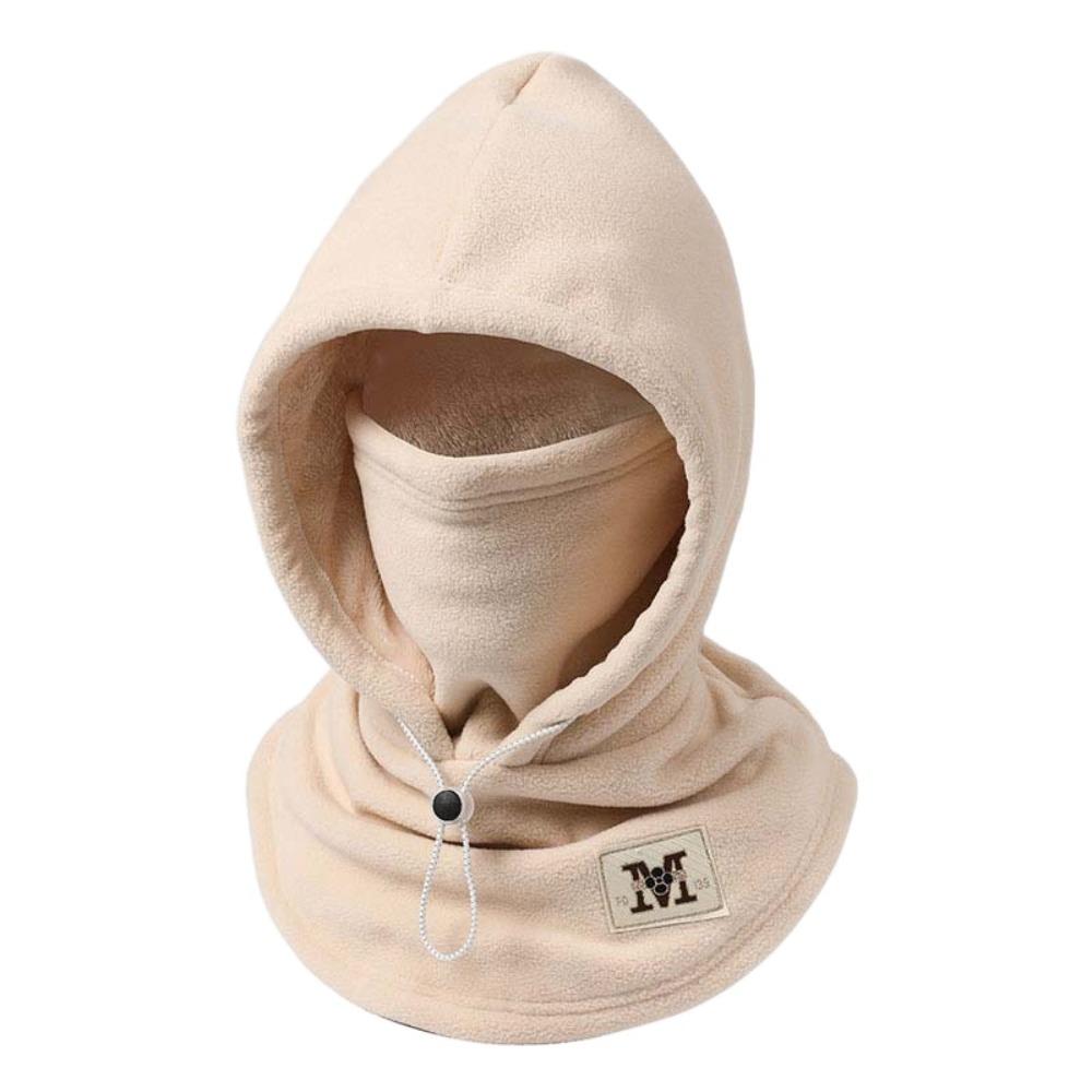 Drawstring Fleece Balaclava Hat Windproof Masks Hood Beanies Fashion Hooded Neck  Ski