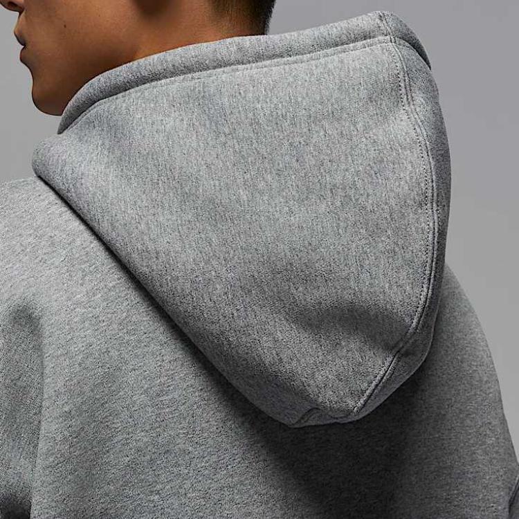 Jordan Brooklyn Fleece Hooded Loose Comfortable Versatile Cardigan Sweatshirt Men outerwear Carbon-Gray Sail-White IB7232091