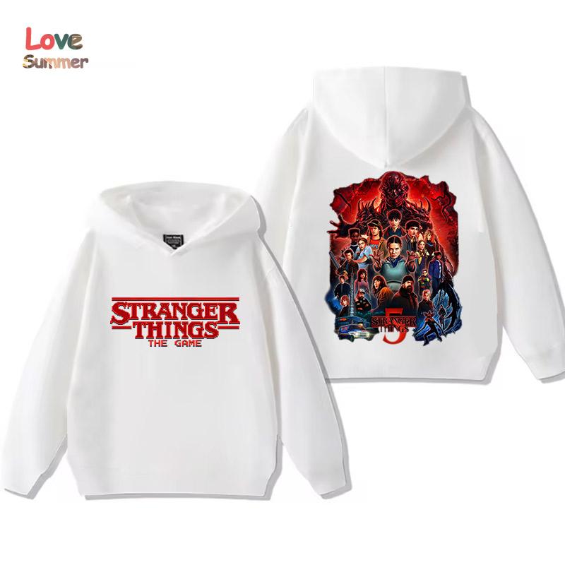 Stranger Things 5 Kinder Hoodie Jungen Pullover Mädchen Beliebt 2025 Hoodies Bedruckte Hoodies Lange Ärmel Kinder Tops Kinder Sweatshirts