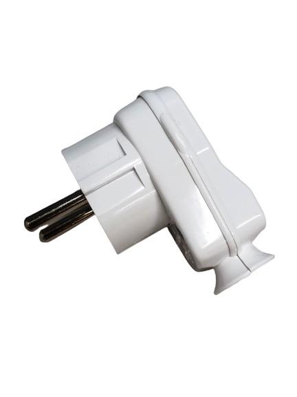 Angled Plug With Switch Ip20 White