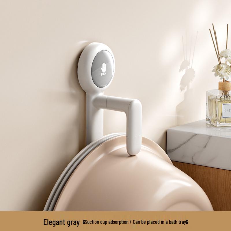 Punch-Free Multi-Functional Bathroom Hook: Wall-Mounted Shower & Bathtub Storage Organizer with Suction Cup