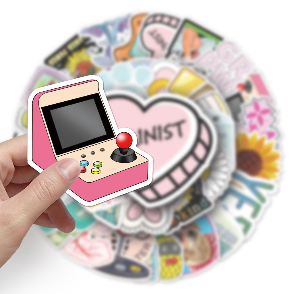 50 Stück Graffiti Kleine Frische Koffer Auto Wasserdichte Aufkleber Cartoon Thermoskanne Abnehmbare Aufkleber