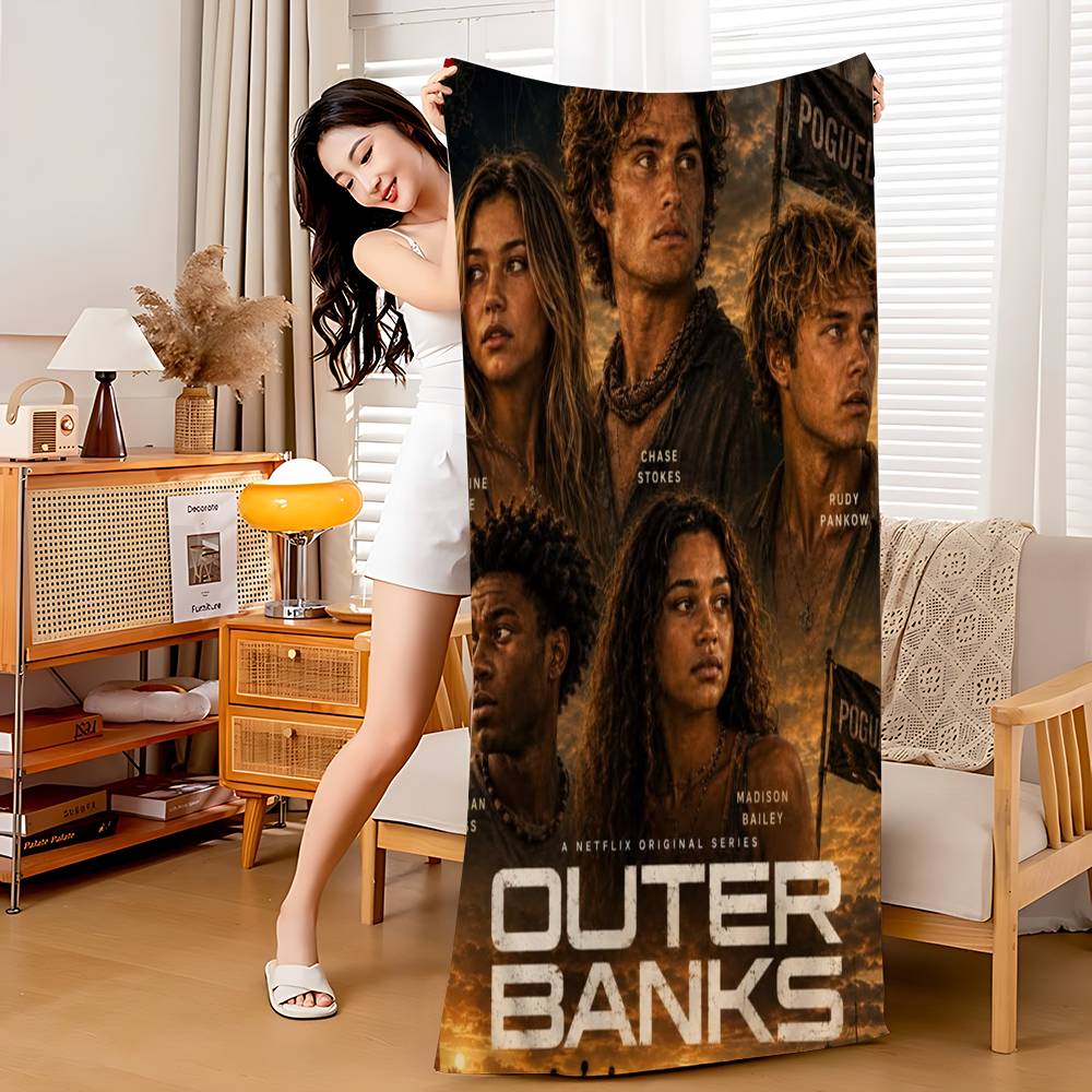 Hot TV O-Outer Banks Microfiber Printed Beach Towel Mountain Climbing Yoga Beach Swimming Running Absorbent Soft Towel