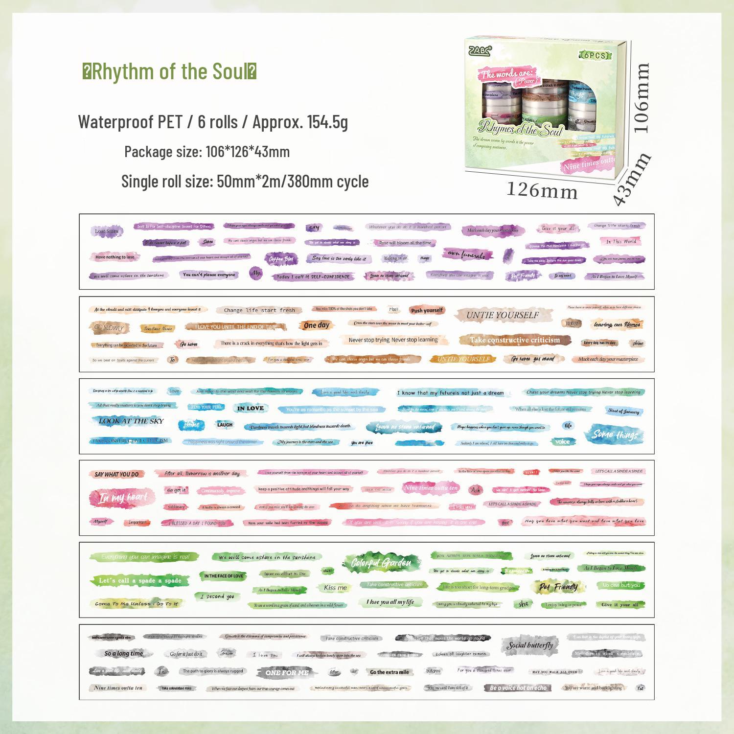 

ZABC PET Box Set: Rainbow Sticker Fun Series with 2 Types of Colorful English Stickers