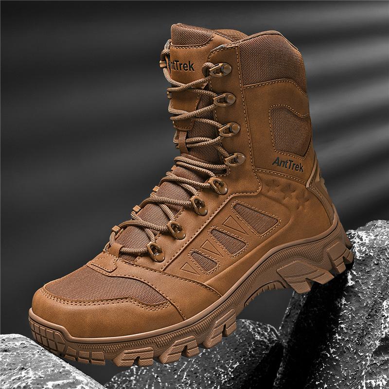 Outdoor combat boots men's high-top adult men's tactical boots men's desert boots mountaineering off-road men's boots durable men's shoes