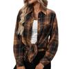 Camicia a quadri lunga da donna rétro - Elegante e versatile per la primavera e l'autunno 2025
