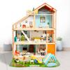 Solid Wood DIY Princess Cottage Dollhouse for Girls