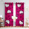 Cartoon Pattern Curtains for Kids Room Kitchen Area Study Room Decoration Rod Pocket Home Decoration Cute Pink Blue 2 Pcs
