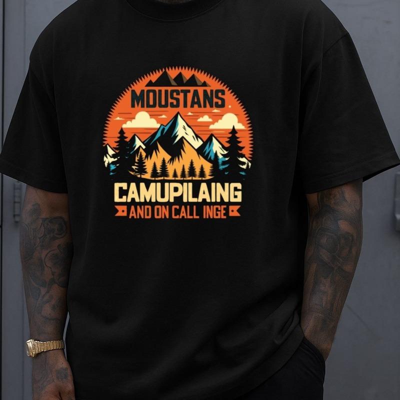 

European sizes Men S Camouflage T-Shirt | Black, Crew Neck, Regular Fit, Short Sleeve, Elegantly Graphic, All-Season Fitness Top S чёрный