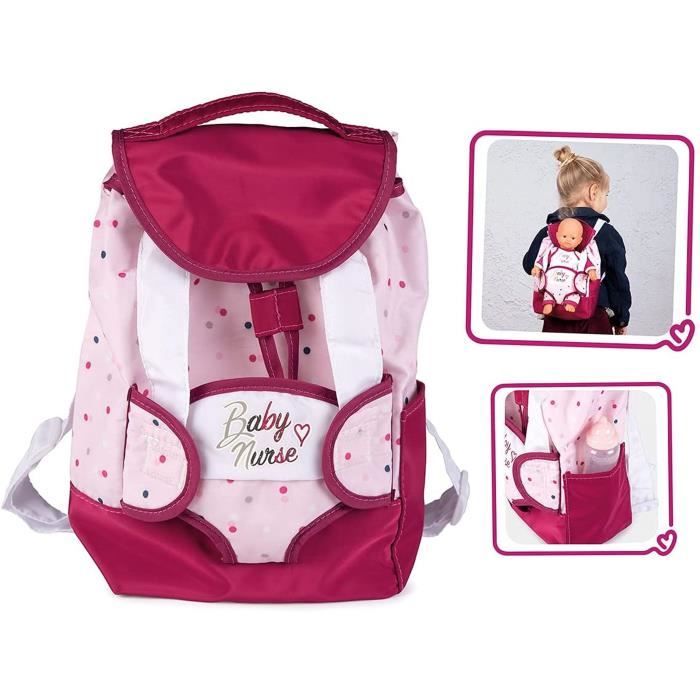 Sac à Dos Porte-Bébé et Porte-Biberon Smoby Baby Nurse - Rose - Pour Enfant de 3 ans et plus