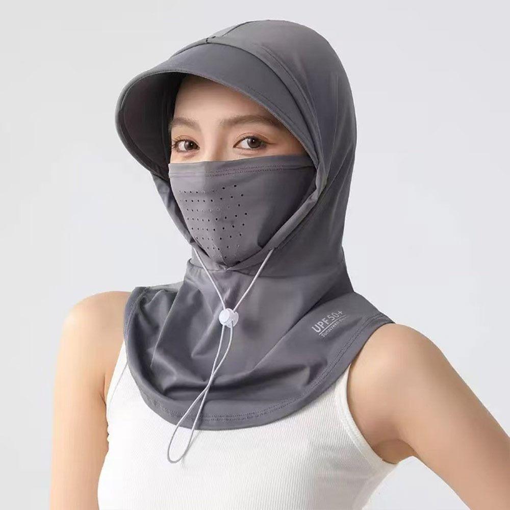 Outdoor Anti-Uv Ice Silk Sun Hat Breathable Quick Drying Sunscreen Hat Wide Brim With Shawl Sun Visor Cap For Women