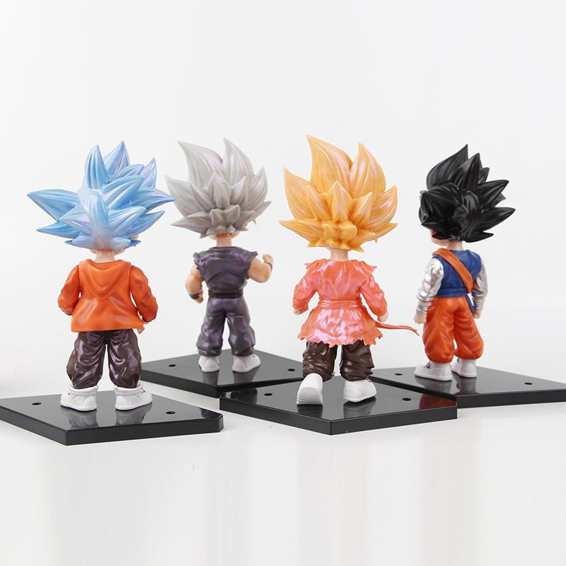 4 Pcs/Set Dragon Ball 17cm Goku Fashion Action Figure Anime PVC Model Toys Doll Ornaments Super Saiyan Figurine Kids Xmas Gifts