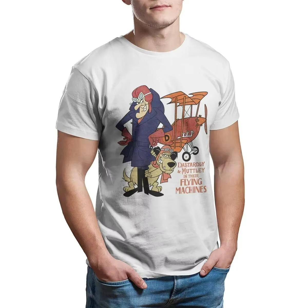 

Men s Dastardly Muttley Flying Machines Wacky Races Printed Cartoon T Shirts Cotton Clothing O Neck Fashion Printed T-Shirts 4XL