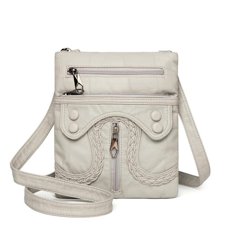 Modische und Retro Damenhandtasche, gewaschenes Leder Weiches Leder Kleine quadratische Tasche, Damen Einzel-Schulter Crossbody-Tasche