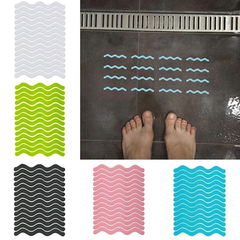 12pcs Shaped Self-Adhesive Anti Slip Strips Waterproof Safety Strips Shower Stickers Non Slip Tape For Bathtub Stairs Floor