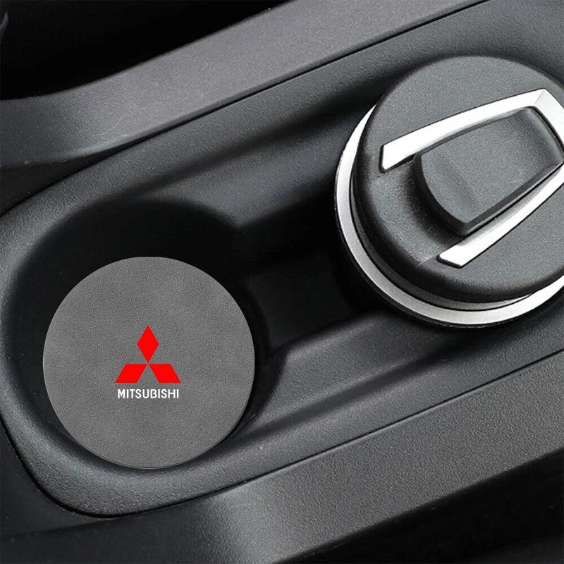 Porta-copos de Carro em Camurça Antiderrapante Isolamento Térmico para Copo de Água Tapete Decorativo Para Mitsubishi ASX Lancer L200 Pajero Sport Attrage Mirage Eclipse