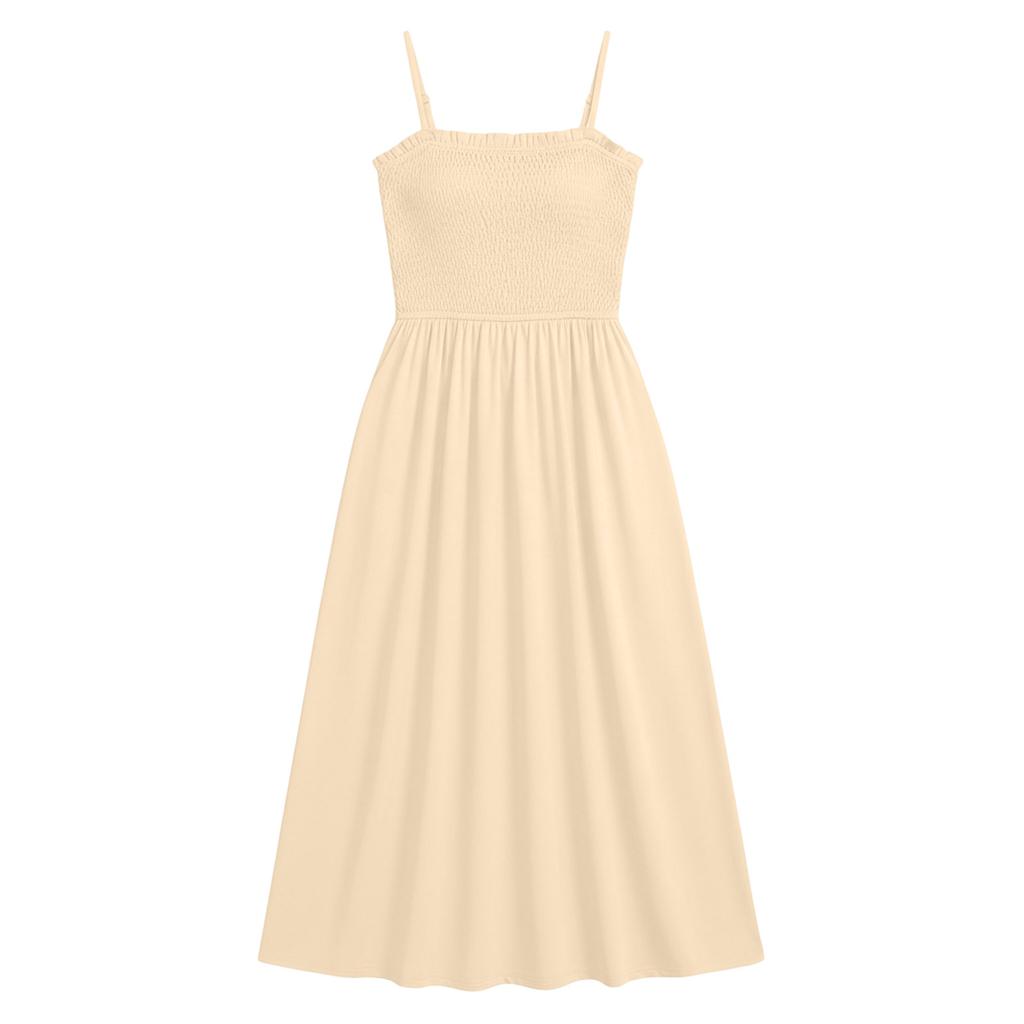 Women's Casual Sleeveless Maxi Dress with Pockets Summer Beach Dress Adjustable Straps Lightweight Comfortable Fit