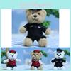 Adorable Plush Police Bear Keychain Cute Teddy Bear Pendant Soft Toy Accessory