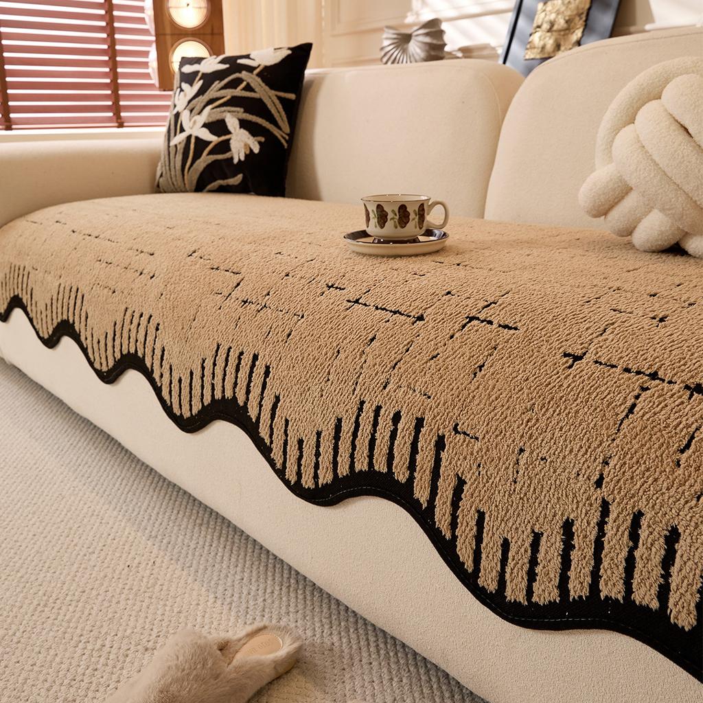 1pc Modern Minimalist Plush Sofa Cushion,Black and White Striped Non-Slip Soft Touch Moisture Absorbent Suitable for Living Room, Bedroom Office Decor
