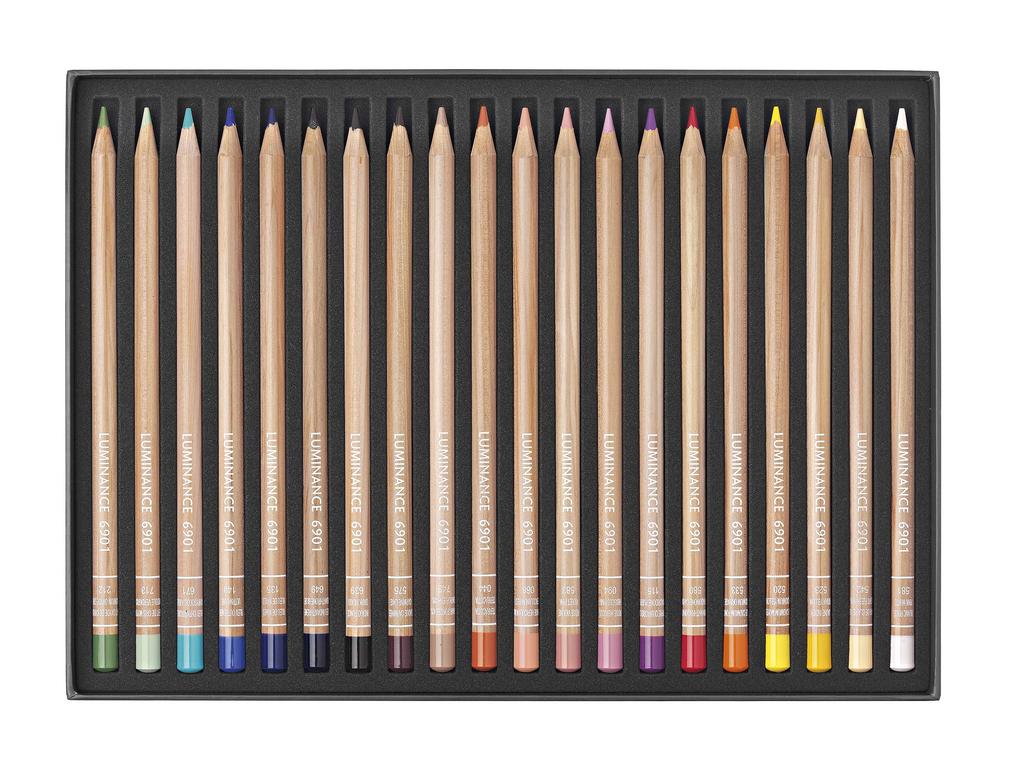 Callan Dash Luminance 6901 Colored Pencils 792 Portrait Set in Paper Box Oil-Based 20-Color