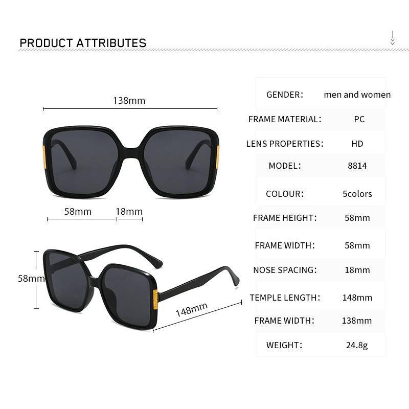 1/2PACK Vintage Oversized Square Sunglasses UV400 Men Women Fashion Brand Cat Eye Sun Glasses Hip Hop Outdoor Fishing Eyewear