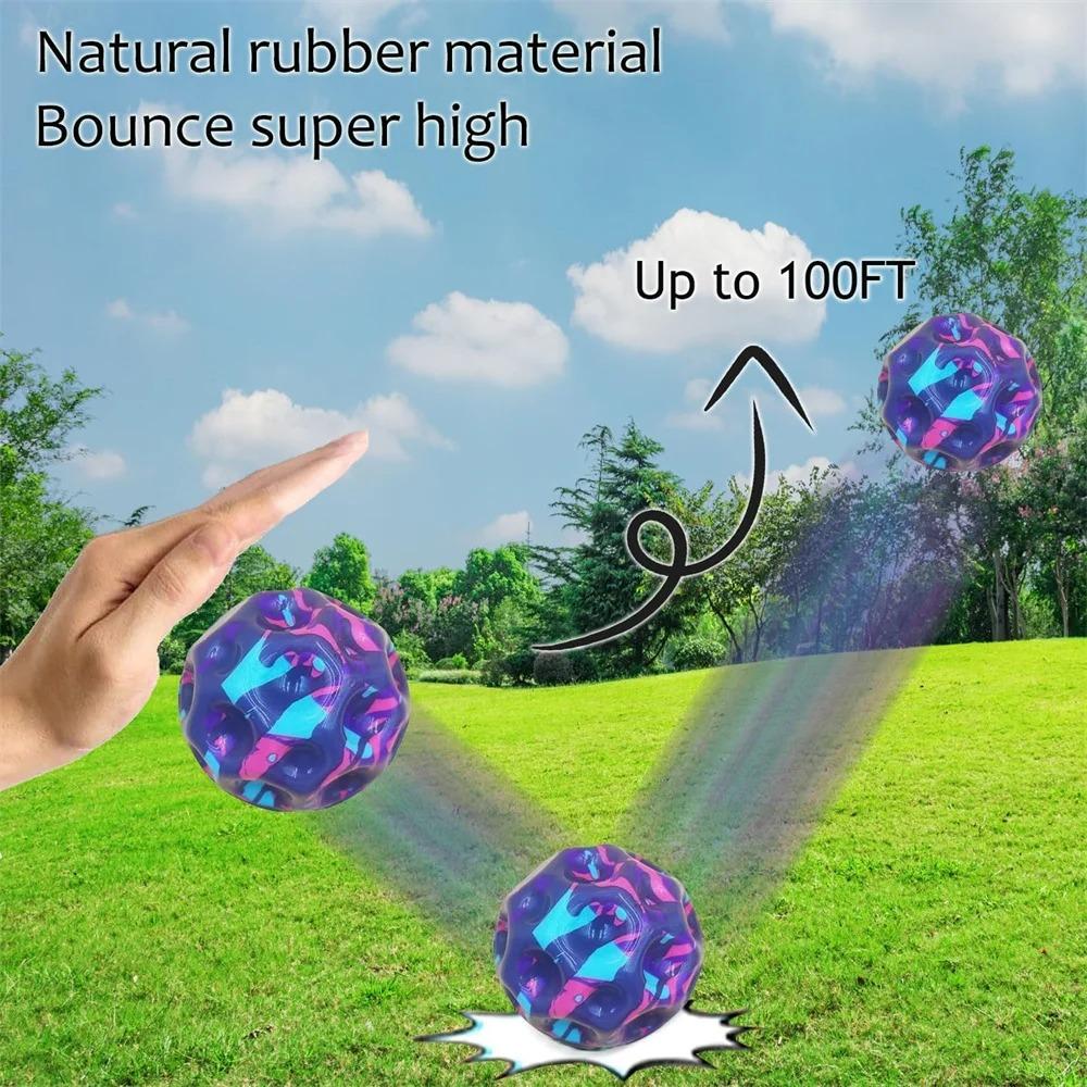 Moon Bouncy Ball for Kids - High Bouncing Space Ball, Easy Grip Stress Relief Toy, Outdoor Fun Party Gift