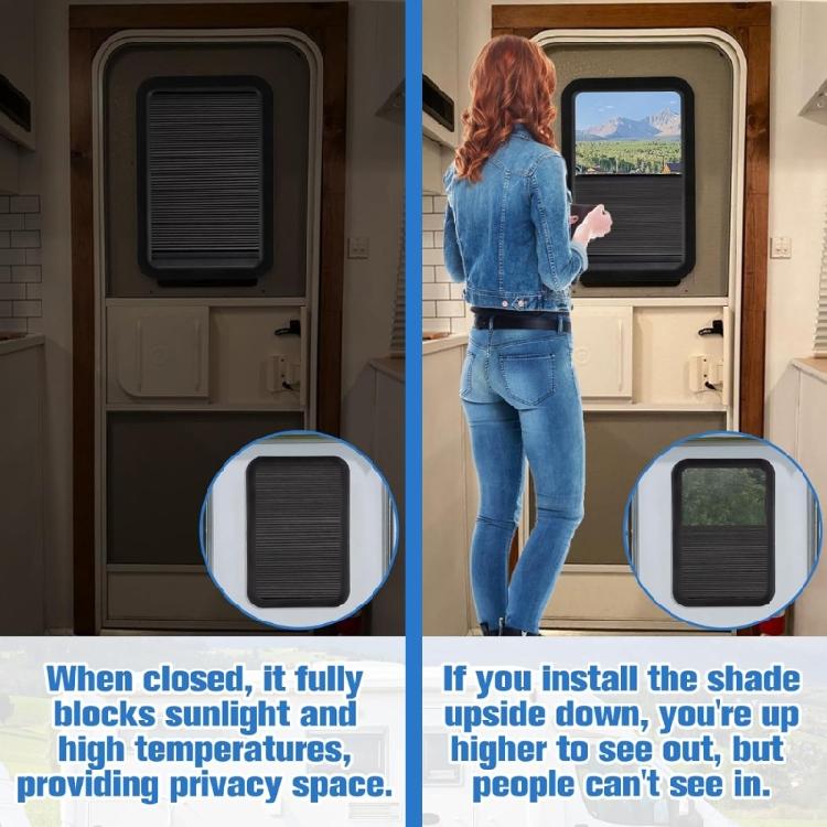 Privacy Shade Double Layer Sun Blocker Trailer Door Blind for Entry Door Window