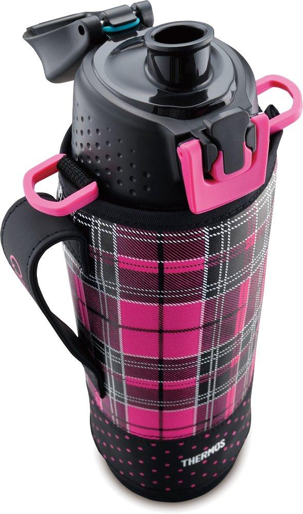 Termoska vakuově izolovaná sportovní láhev otevřená růžová kontrola [Typ jedním dotykem] 1,5L FFZ-1501F P-CH