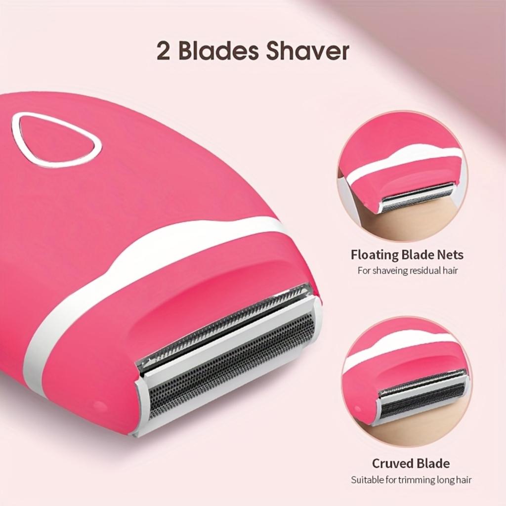 Electric Lady Shaver with Washable Blade Head Battery Operated Hair Removal Device for Women Dry Use Compact Design Portable Personal Care