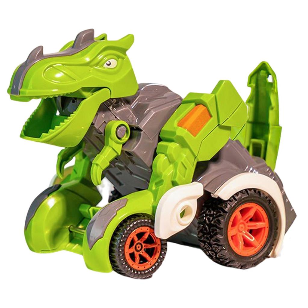 Pull Back Car Toy|Dinosaur Shape Transforming Vehicle Playsets|Friction Driving Dinosaur Carrier Ve
