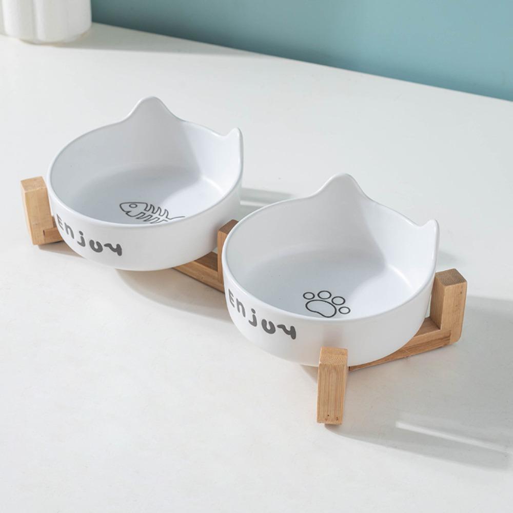 Set 1/2 buc Bol anti-alunecare pentru câine mic Design divizat Hrănitoare cu apă Pisică Câini mici Consumabile